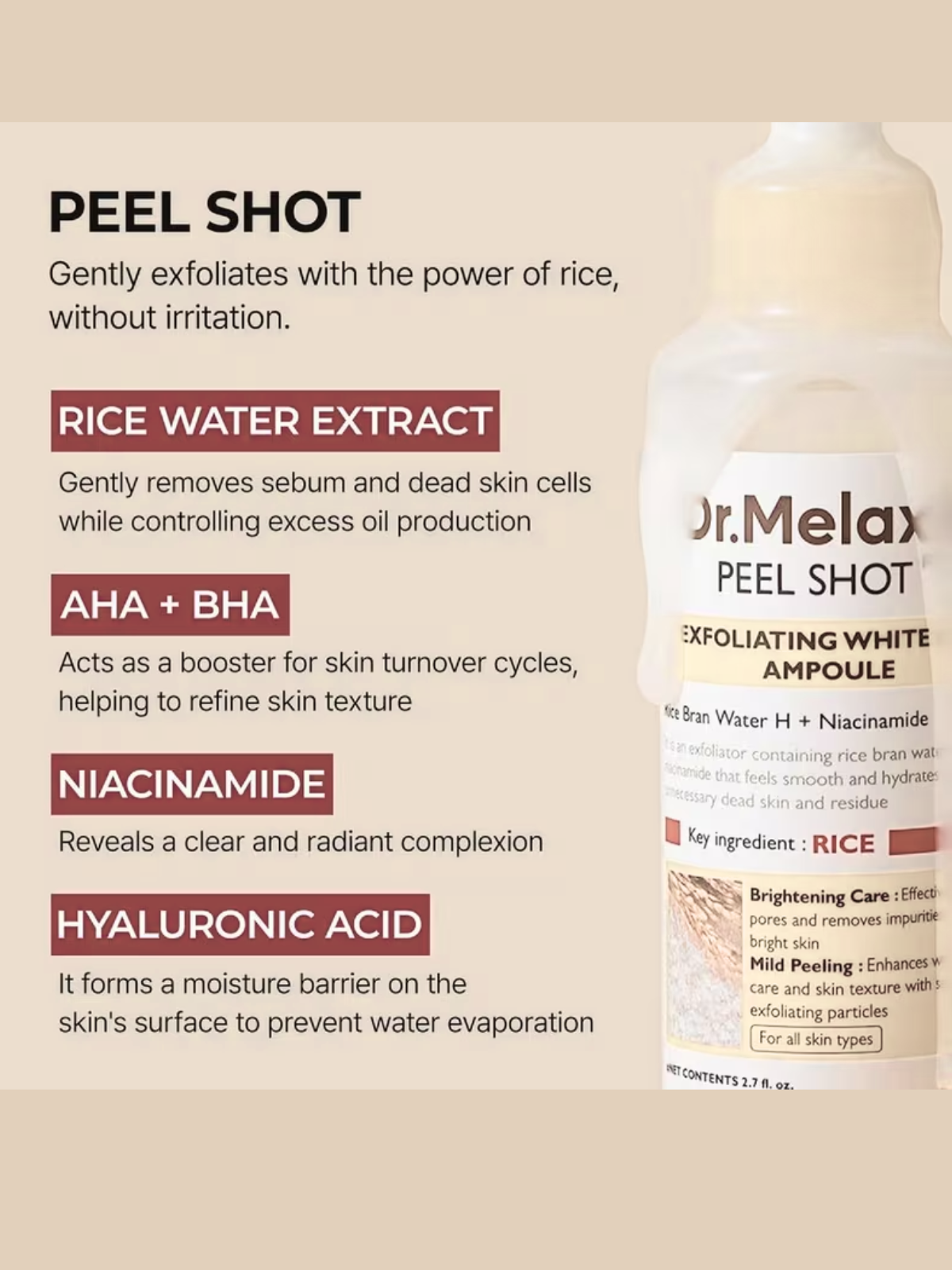 Peel Shot Exfoliating White Rice Ampoule