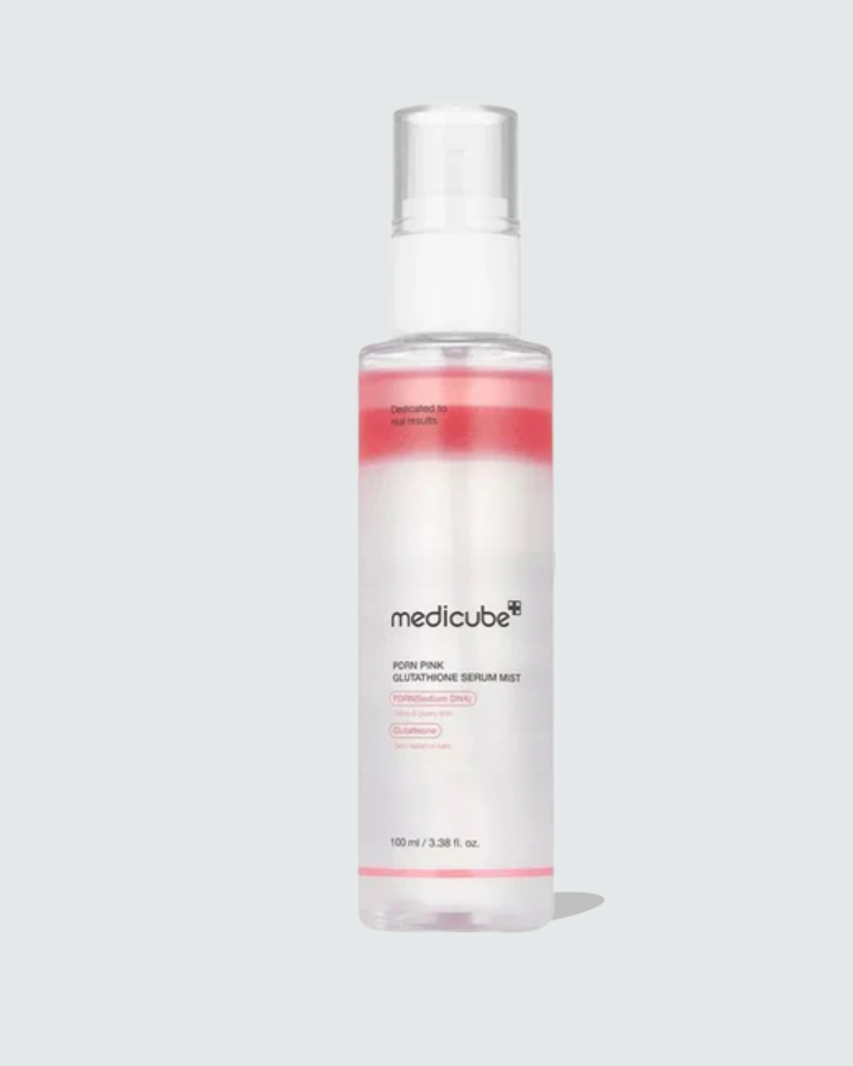 Medicube bottle on a light gray background