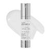 Skincare serum bottle with pump on a white background